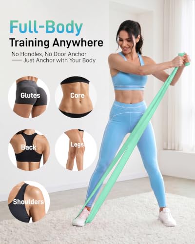 Renoj Pilates Flexbands, 5-Pack Latex-Free Resistance Bands Set – Exercise Bands for Pilates, Yoga, Stretching & Physical Therapy | Home Gym Equipment for Women & Men - color: Blue