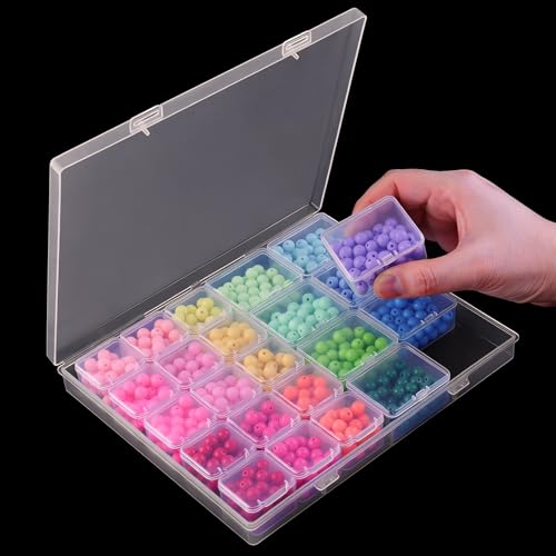 RJ-Sport Dual-Sized Bead Organizer with 15 Mid-Sized & 8 Large Inner Boxes | Storage Container Box for Diamond Bead Art, Jewelry and Small Items - color: 15 mid + 8 large