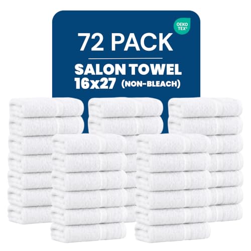 Bulk 72-Pack Professional Salon Spa & Wellness Towels, 16" x 27", White - color: White, size: 72 Pack