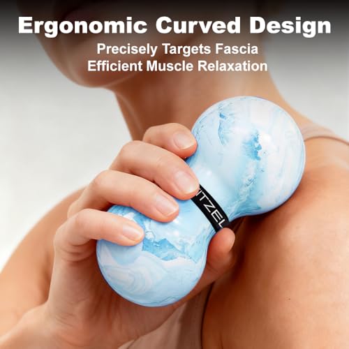 FITZELAR Massage Lacrosse Balls for Myofascial Release, Quality Certification, Massage Deep Tissue for Back and Shoulder, Trigger Point Therapy, Muscle Knots, Relieving Muscle Pain (2Blue) - color: 2blue