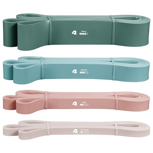 Retrospec Lift Resistance Pull Up Assistance Band Set for Working Out, Home Fitness, Toning, Stretching. Physical Therapy, Muscle Training & Exercise - Lightweight & Portable for Men & Women - color: Smoothie