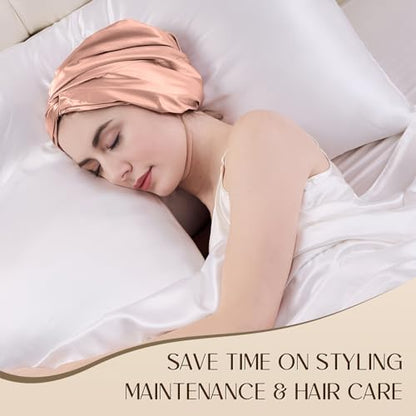ZIMASILK 22 Momme 100% Mulberry Silk Bonnet for Sleeping Women, Blush Pink - color: Blush Pink