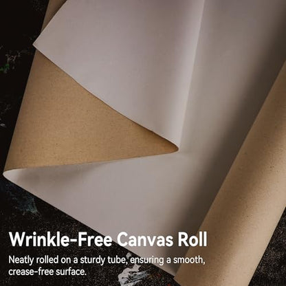 PHOENIX 12 Inch Wide x 6 Yard (18 Feet) Long Canvas Roll | 100% Cotton 11 Oz. Gesso Primed, Ready to Use Unstretched Professional Roll of Canvas for Oil & Acrylic Painting - size: 12 inch x 6 yard, style: 11 oz.