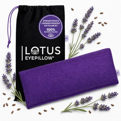 Lotus Lavender Eye Pillow - Weighted Eye Mask for Sleeping & Yoga - color: Purple