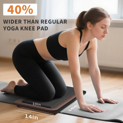 Foldable Exercise Pad Extra Thick 1.2" x 14" x 24" - color: Dark brown+black