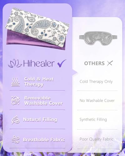 Hihealer Lavender Eye Pillow for Relaxation, Yoga, Sleep, Weighted Eye Mask - color: Purple