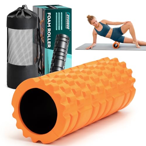 Foam Roller 13'' Multi-Density Massager for Deep Tissue & Muscle Recovery | Patented Exercise Roller for Relieves Tight, Sore Muscles & Kinks, Improves Mobility & Circulation - Targets Key Body Parts - color: Orange
