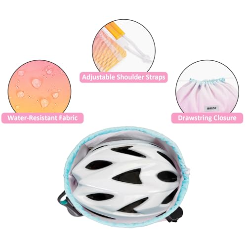 WANDF Drawstring Backpack, Gym String Bag with Shoulder Pad - color: M, Rainbow, size: Medium