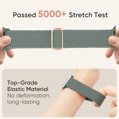 Braided Stretchy Nylon Band Compatible for Apple Watch Bands Women Men - color: Cactus, size: 38mm/40mm/41mm/42mm