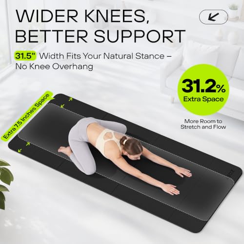 ZOEY 7-Fold Foldable Yoga & Exercise Mat, 74.8x31.5 Extra Wide 31.5 Inch XL Extra Large Lightweight Mat, Folding Pilates Stretching Mat, Anti-Slip Double Non Slip Noise Reducing Hot Yoga Mat, Odorless Non Toxic Eco TPE Workout Mat for Beginners Women Men,