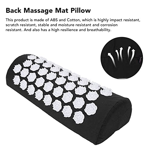 Acupressure Pillow for Neck, Acupressure Massage Pillow, Floral Stimulation Design ABS and Cotton Material Great Yoga Meditation(Black)