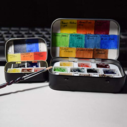 FCLUB 48PCS Refillable Empty Watercolor Half Pans, 2ml | Refillable 2ml Half Pans, For Metal Watercolor Tins, Empty Watercolor Pans, DIY Paints Pans, Gouache, Custom Palettes, Tubes - style: 48Pcs Half pans
