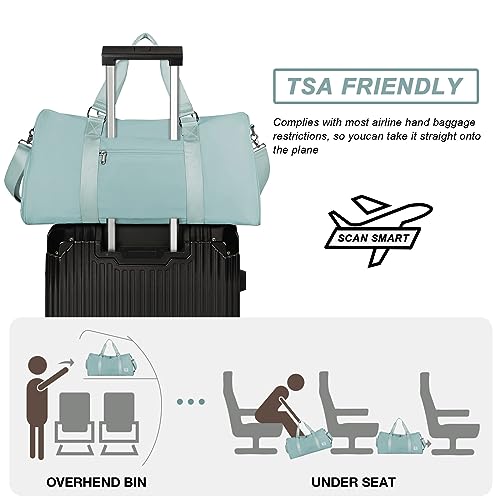 Light Blue Yoga Women Tote Bag Large Shoulder Bag Top Handle Handbag with Yoga Mat Buckle, Shoe Compartment and Wet Dry Storage Pockets for Gym, Work, Sport