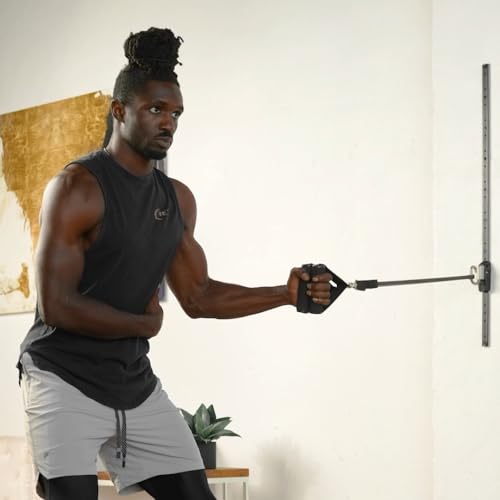 Kinetic Bands Space Saver Gym Resistance Bands Exercise Equipment for at Home Fitness Workout | Resistance Band Wall Anchor with 2 Rails, 2 Rail Cars - style: 4 Resistance Bands, 1 Set of Handles