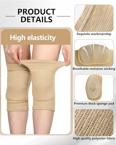 Eurzom 2 Pairs Dance Knee Pads for Women Girls Elastic Breathable Protective Non Slip Knee Pads for Dancer Cheerleading Pole Floor Dance Yoga Volleyball Sports