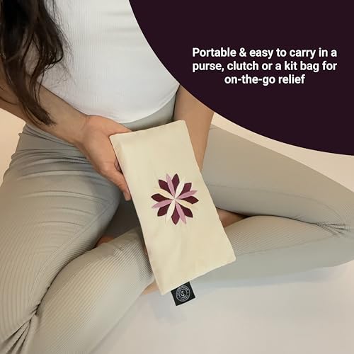 Tharie Organic Cotton Aromatherapy Eye Pillow with Flaxseed & Lavender, Hot & Cold Use, 23 x 13 cm