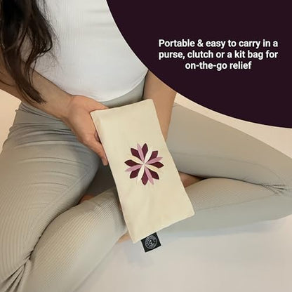 Tharie Organic Cotton Aromatherapy Eye Pillow with Flaxseed & Lavender, Hot & Cold Use, 23 x 13 cm