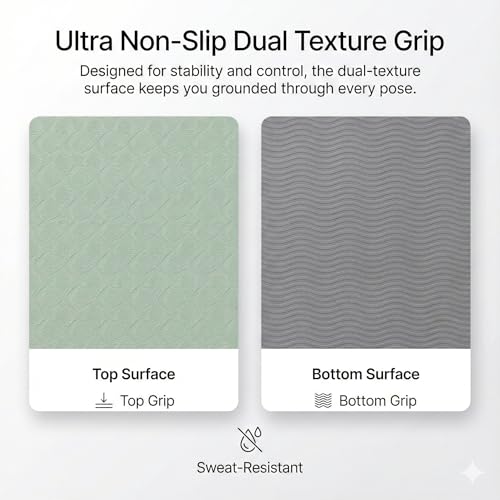 Premium TPE Yoga Mat 6mm Info Swipe – Eco-Friendly Non-Slip, Odor-Free, Lightweight & Durable | SGS Tested, REACH Compliant, GRS Certified | 72"x24" with Carrying Strap - color: Light Green