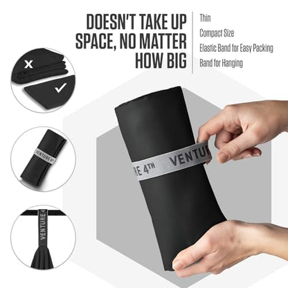 VENTURE 4TH Quick Dry Microfiber Towel for Camping & Gym - Black XL - color: Black, size: 72.00" x 31.50"