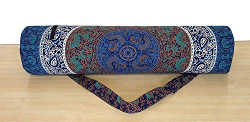 INDIAN CRAFT CASTLE ICC Yoga Mat Bag Carrier Full-Zip Exercise Yoga Mat Carry Bag for Women Men with Multi-Functional Storage Pockets and Adjustable Shoulder Strap 26X6 Inches - style: Blue 6 Kaam