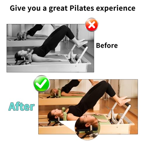 Pilates Reformer Head & Neck Support Pillow – Ergonomic Pilates Cushion for Cervical Alignment – High-Density Foam Headrest with Adjustable Strap – Fits Most Reformer Machines & Home Pilates Equipment