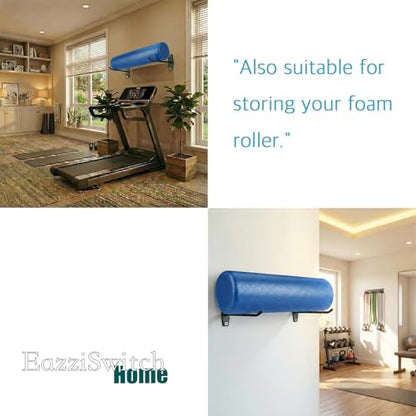 Wall Mount Yoga Mat Holder: Hanging Metal Rack For Eyelet Exercise Mats