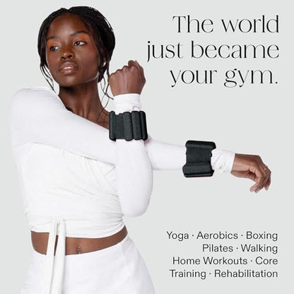 Bala Bangles Wrist & Ankle Weights for Women & Men, Home Gym Equipment - color: Charcoal, size: 1 LB