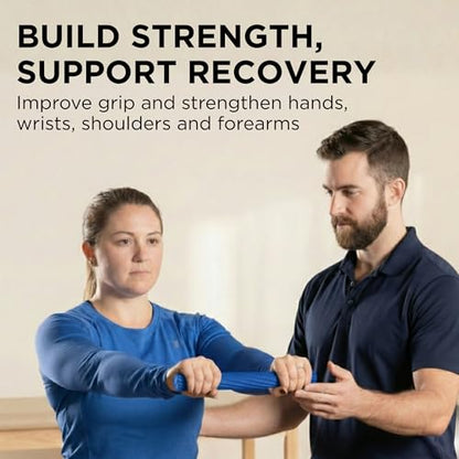 THERABAND FlexBar, Flex Bar, Physical Therapy, Tennis Elbow, Blue | Flex therapy bar for physical therapy, wrist and forearm exercise, with non slip grip and compact design - color: Blue - Heavy, style: Original