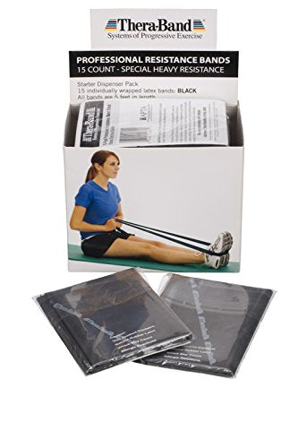 THERABAND Resistance Bands, Band, Exercise, Physical Therapy, 5', Black | THERABAND elastic resistance band for exercise, strength training, physical therapy and at-home workouts - color: Black