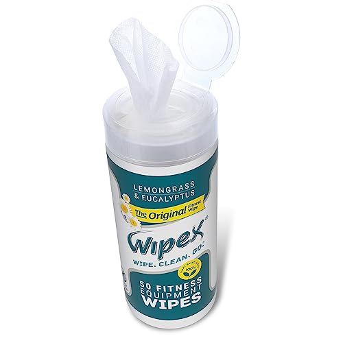 Wipex Original Fitness Equipment Wipes - EWG Verified Natural Plant Based Gym Wipes, Clean Surfaces at Home or Gym, Use as a Yoga Mat Cleaner, Lemongrass & Vinegar, 50 Count (Pack of 3) - size: 50 Count (Pack of 3)