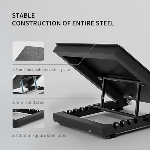 PROIRON Steel Slant Board for Calf Stretching，Calf Stretcher Slant Board for Squats 5 Adjustable Incline Angles，Incline Board 660lbs Weight Capacity for Ankle Stretching Training Home Gym