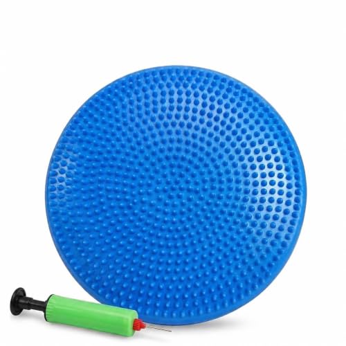 Hanstuten Wobble Seat Cushion Balance Disc - Rubber Wiggle Seat for Active Sitting, Office Desk Chair, and Core Strength Training - color: Blue