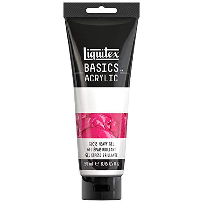 Liquitex BASICS Gloss Heavy Gel Medium, 250ml (8.4oz) Tube | Thickens Fluid/Medium Body Paints, Holds Brush & Knife Marks, Increases Surface Gloss, Slows Drying Time, Archival Quality - style: Gloss Heavy Gel