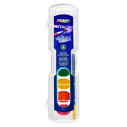 Prang Washable Watercolor Paint Set, 8 Assorted Metallic Colors, 1 Count - color: Metallic