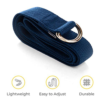 Bulk Yoga Straps, 10 Pack, 6ft, D-Ring Buckle | Adjustable Leg Stretching Strap for Muscle and Hamstring Stretch - Exercise Strap for Home,Gym, Schools and Studio - color: Blue