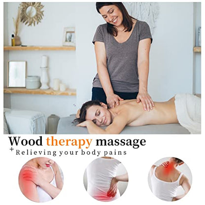 Wood Therapy Massage Tools Manual Massage Roller Stick for Body Sculpting, Maderoterapia Kit- Cellulite Massager for Muscle Pain Relief, Fascia, Cellulite