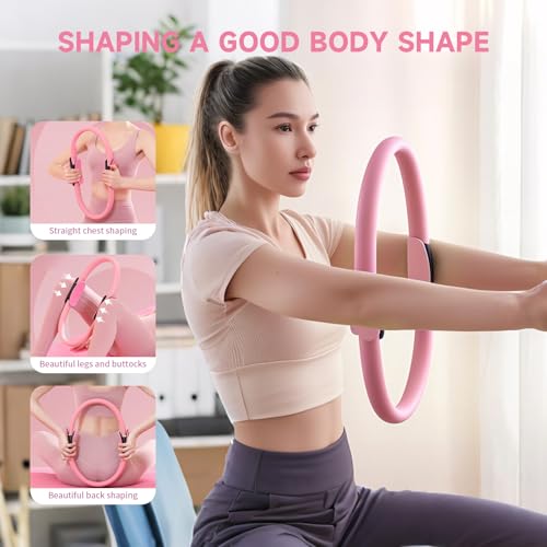 Pilates Essential Kit - Home Pilates Equipment Set - with Toning Pilates Ring & Long Resistance Bands & 3 Level Pilates Loop Bands & Soft Pilates Ball & Pilates Grip Socks - color: Blue
