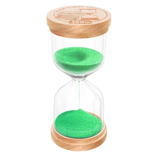 20 Minute Sand Timer Hourglass, Beech Wood Hourglass Sand Clock, Small Wooden 20 Min Hour Glass, 20 Minutes Sandglass, Reloj De Arena, Classroom, Game, Kitchen, Home, Office, Decorative - color: Green, size: 20 MIn