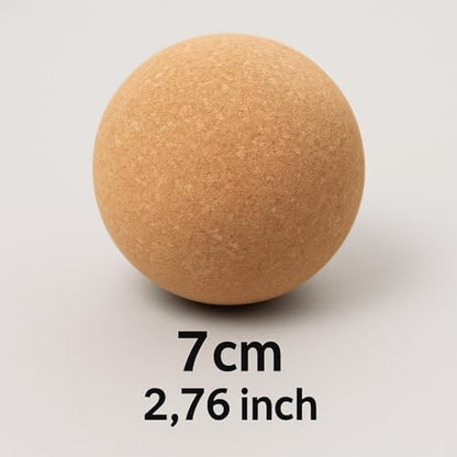 Edemsport Eco Cork Massage Ball – Natural Cork for Yoga, Pilates, Trigger Point & Deep Tissue Massage, Myofascial Release & Muscle Relief Tool (2.36/2.76/3.94 inch – Choose Size) (2,76)