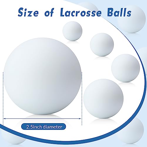 Sosation 50 Pcs Lacrosse Ball Bulk 2.5 Inch Soft Rubber Lacrosse Ball | Stress Relief Massage Balls Myofascial Release Tools Muscle Knot Remover - color: White
