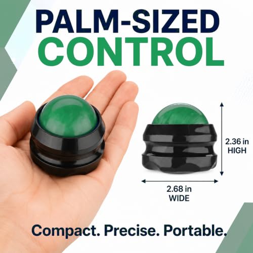 Manual Massage Ball Roller for Deep Tissue & Back Relief - Green Handheld Massage Tool for Essential Oils & Couples Therapy - color: Green