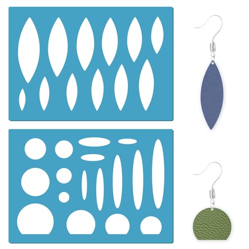 GORGECRAFT 5.1"x3.5" 2Pcs Jewelry Stencils Ellipse Earring Stencil Arylic Reusable Cutouts Cutting Drawing Template for Women Earrings Bracelets Making Cabochons DIY Ruler Art Decor Tool - style: Horse Eye