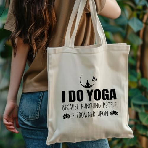 Canvas Bag for Women Grocery Shopping Travel Gym Weekender Vacation Womens Work Tote Bag Gifts - color: Yoga
