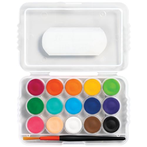 Prang Mini Watercolor Paint Set, 15 Assorted Colors, 1 Count | Perfect for painting, art lessons, crafts and creative projects