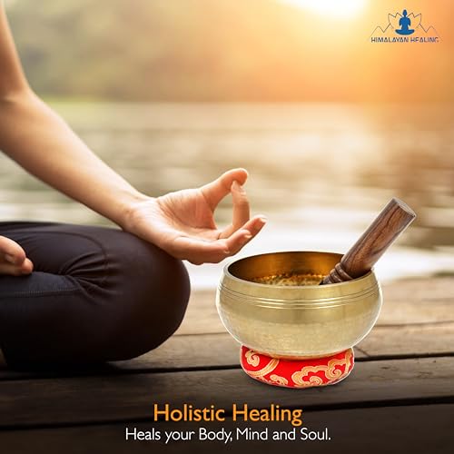 Large Master healing Tibetan Singing bowls set 6" ~ Meditation Sound Bowl hand Hammered in Nepal For Yoga, Meditation, Mindfulness, Healing & Chakra balancing~ (6 Inch) - size: 6 Inch