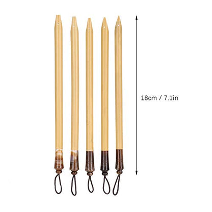 AYNEFY Comic Dip Pen Set, 5Pcs Wooden Handle Calligraphy Dip Pen Set with 5 Nibs Artist Cartoon Pen Set Cartoon Painting Tool Manga Dip Pen Signature Pen (Bamboo Tip Set) - size: Natural Bamboo Tip Set