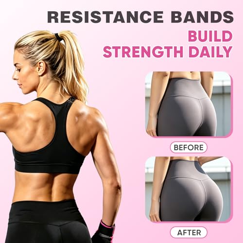 OKbulter Resistance Bands for Working Out, 3 Levels Exercise Bands Set | 3 Levels Exercise Bands Set for Legs, Hips, Strength Training, Pilates, Yoga and Rehab for Women & Men