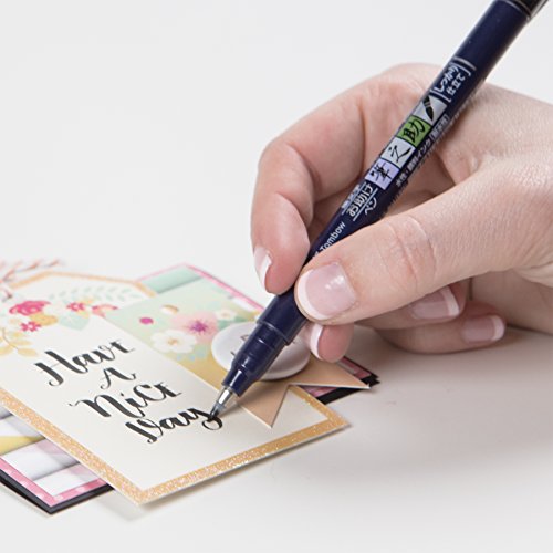 Tombow 82038 Fudenosuke Brush Pen, Soft and Hard Tip Fudenosuke Brush Pen for Calligraphy and Art Drawings - style: Hard Tip
