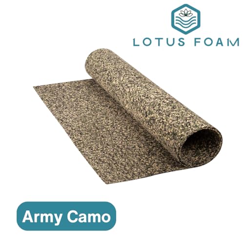 LotusFoam EVA Foam Sheet 3mm – 44"x 85" Craft Foam for Cosplay, Costumes & DIY, High Density 130 kg/m3, Heat Shapeable, Paintable, 35 Colors(Army Camo) - Army Camo - color: Army Camo