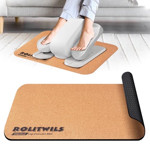 Under Desk Elliptical Mat - Non-Slip Exercise Equipment for Peloton Bike, Small Exercise Mat for Desk Workout Equipment - color: Cork